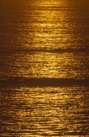 Goldene Meeresoberflaeche beim Sonnenuntergang (00013938)