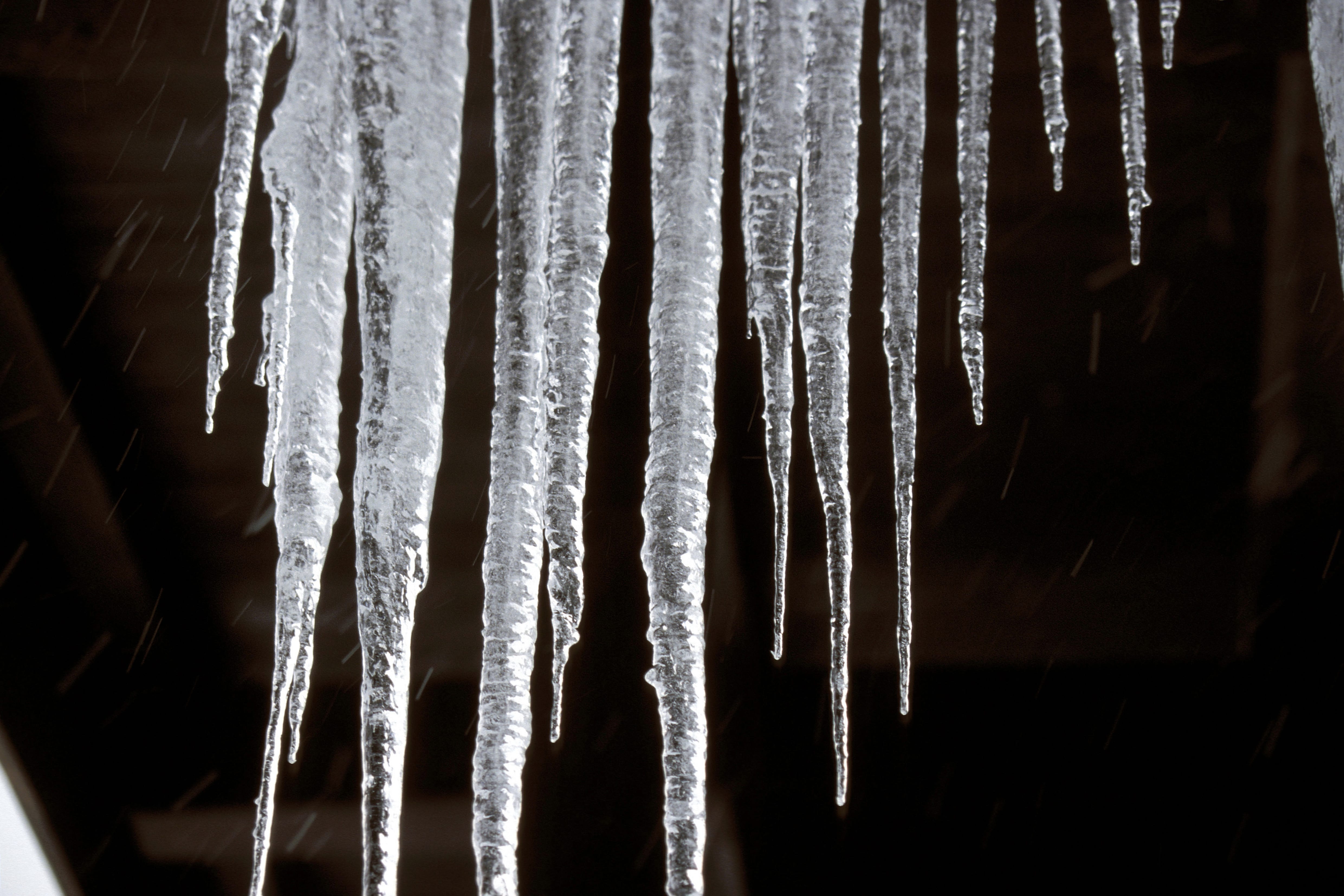 Icicles on a roof gutter (00007976)
